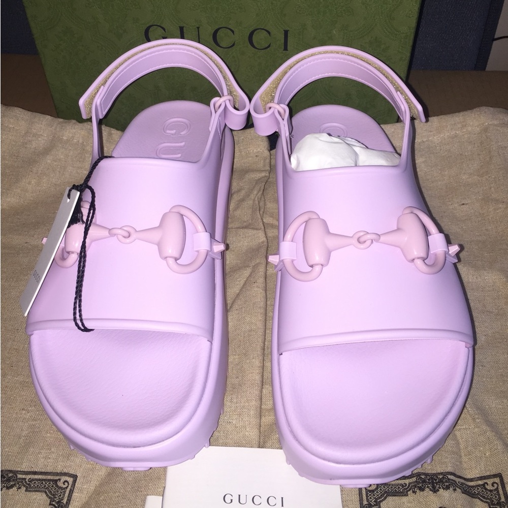 Gucci Women’s Horsebit Flatform sandal size 40 G